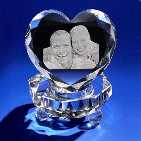 3d Crystal Photo Heart T Set For Valentines Day Etsy