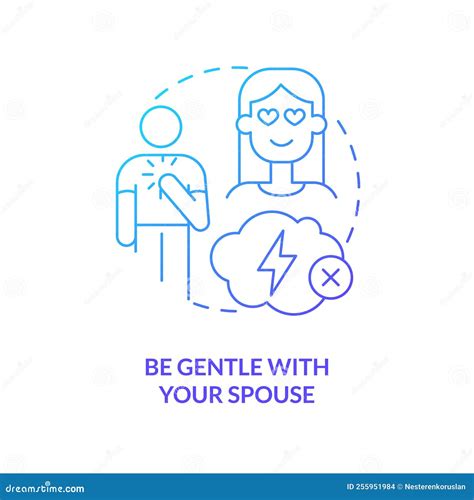 Be Gentle with Spouse Blue Gradient Concept Icon Stock Vector