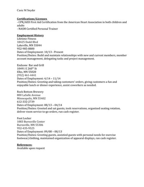 Casie Snyder Resume PDF