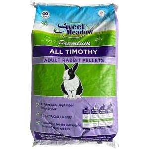 SWEET MEADOW FARM Premium Timothy Pellets Adult Guinea Pig Food 40 Lb