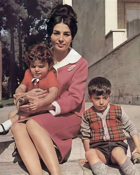 Empress Farah Pahlavi And Her Children Crown Prince Reza Pahlavi And