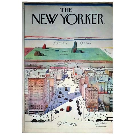 Original 1970s New Yorker Poster By Saul Steinberg At 1stdibs