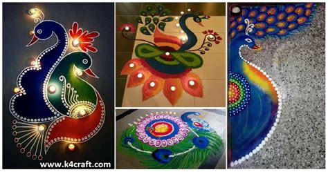 peacock-rangoli-designs-featured • K4 Craft