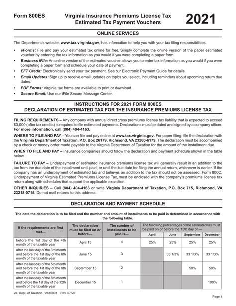 Form 800es Download Fillable Pdf Or Fill Online Virginia Insurance