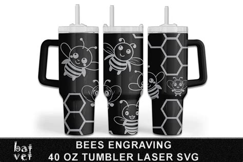 40 Oz Tumbler Bee Engraving Design Svg Graphic By Batvet · Creative Fabrica