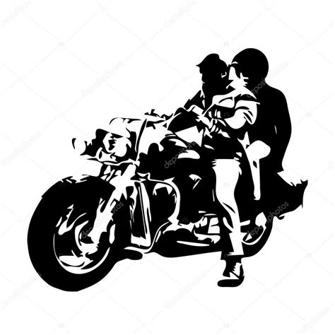 Motorcycle Chopper Couple On Motorbike Stock Vector Image By ©msanca 92765614