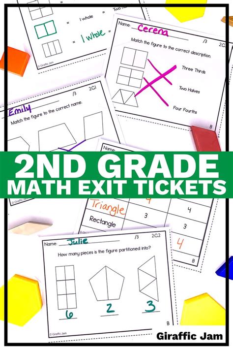 Nd Grade Geometry Exit Tickets Nd Grade Math Exit Slips Assessments