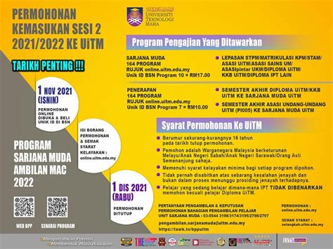 Permohonan Kemasukan Uitm Sesi Tahun Permohonan Online