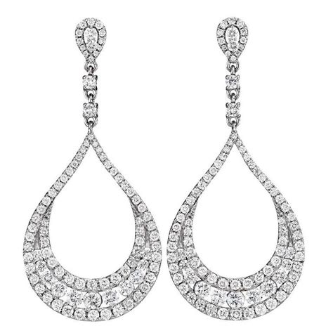 Exquisite Diamond Gold Teardrop Earrings at 1stDibs