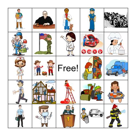 Community Helpers Bingo Card