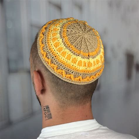 Frik Kippah Large Knit Kippah Custom Crochet Kippot Yarmulke Jewish