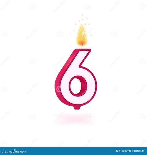 Candle Number Six Stock Vector Illustration Of Color