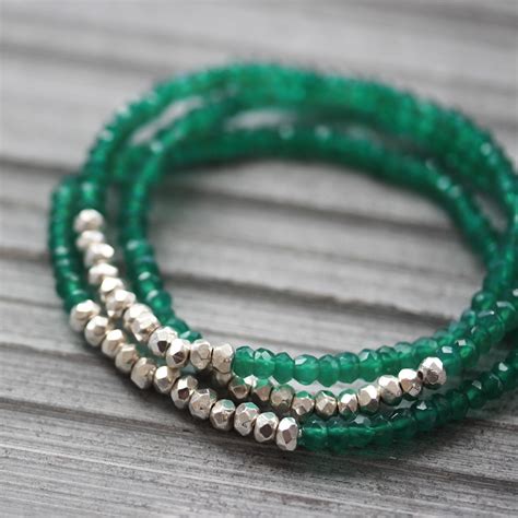 Byjodi Jewelry Green Onyx Boho Hill Tribe Stacking Bracelets