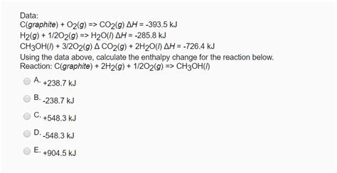 Solved Data Cgraphite O2g Co2g Ah 3935 Kj