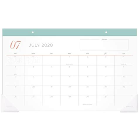 Cambridge Workstyle Academic Compact Monthly Desk Pad Calendar 18 X 11