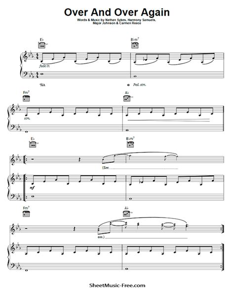 Over And Over Again Sheet Music Nathan Sykes - ♪ SHEETMUSIC-FREE.COM