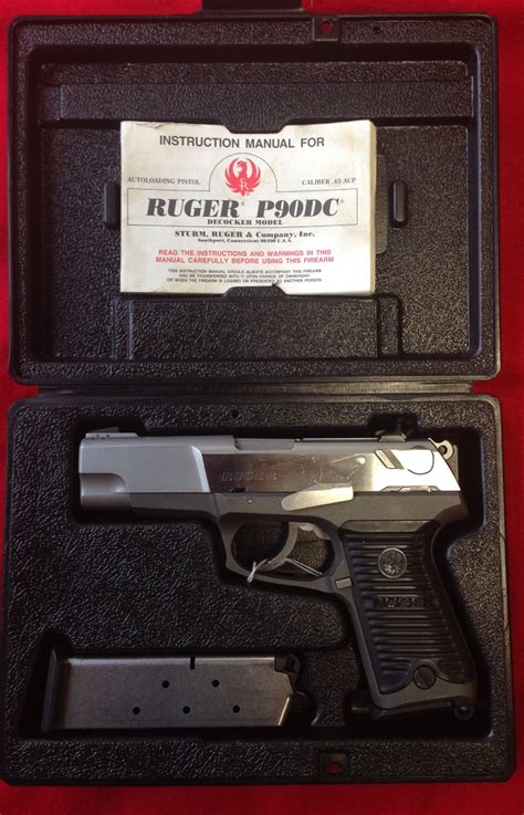 Sturm Ruger And Co Ruger P90dc 45acp Stainless Box Papers 2 Magazines