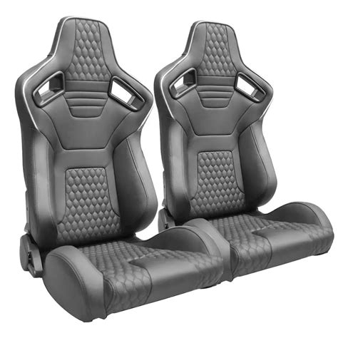 Reclinable Racing Seats Pvc Pair Max Motorsport