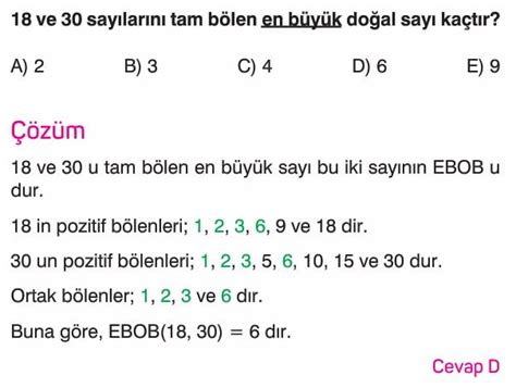 Ebob Ekok Rnekleri Tyt Matematik