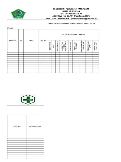 Checklist Kelengkapan Rekam Medis Pdf