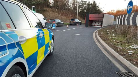 Lorry Overturns In Liverpool And Spills Scrap Metal Bbc News