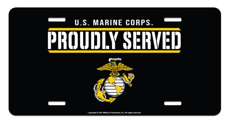 U S Marine Corps Proudly Served License Plate Proudly Served License