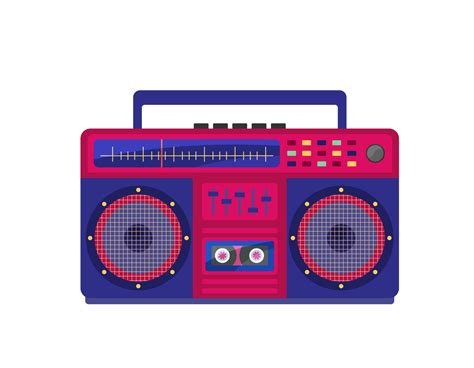 Boombox Isolated Vector Object Audio Recorder Retro Device From And