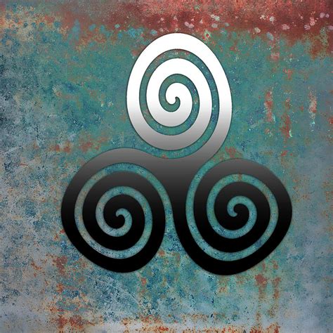 Hammered Metal Triple Spiral Celtic Symbol Digital Art by Kandy Hurley