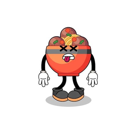 Premium Vector Meatball Bowl Mascot Illustration Is Dead