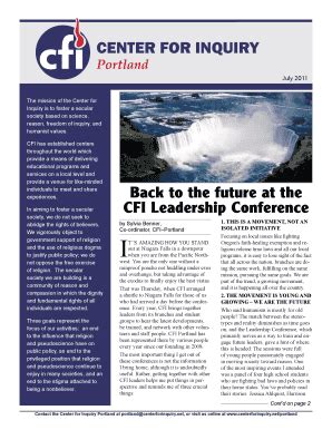 Fillable Online Center For InquIry Back To The Future At The CFI