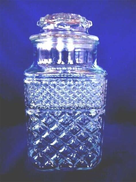 Collectible Mid Century Modern Anchor Hocking Wexford Glass Apothecary