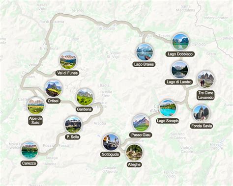 Rutas Por Los Dolomitas En Coche Con Planning Y Mapa