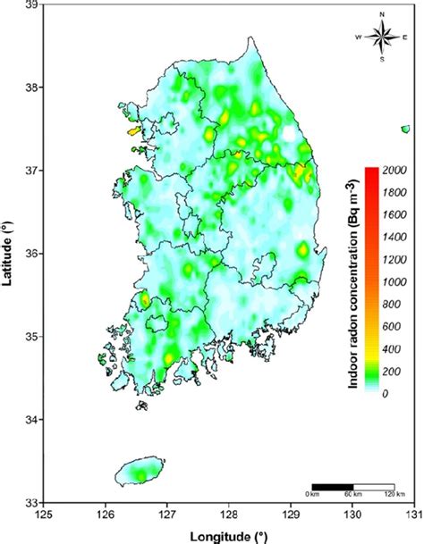 Spatial Distribution Map Of Indoor Radon Concentration Download Scientific Diagram