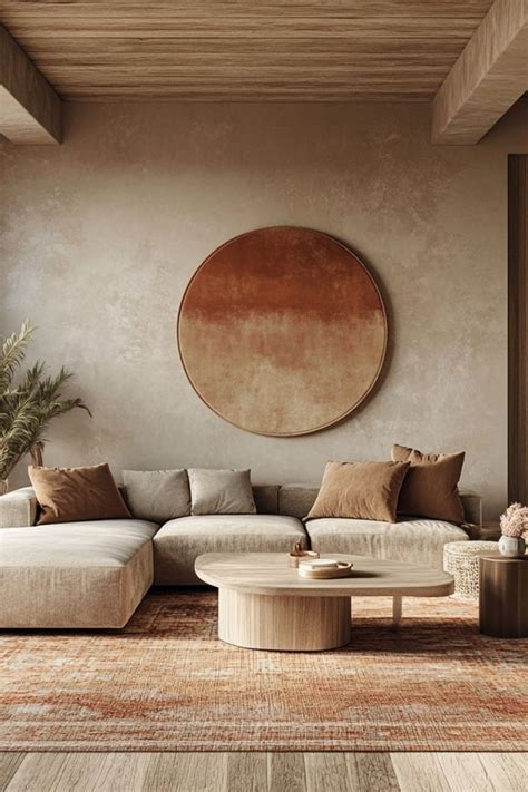 Warm Earth Tones For A Cozy Modern Living Room Modern Living Room