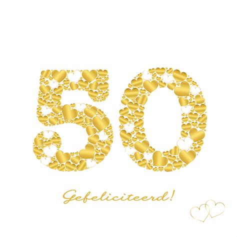 Felicitatie 50 Hartjes Sierlijk Kaartje2go