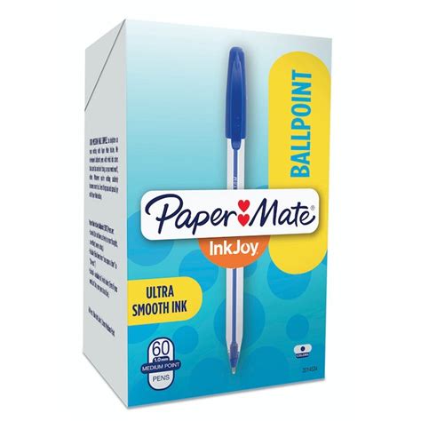 Papermate Inkjoy Capped Ballpoint Pens Medium Mm Blue Box