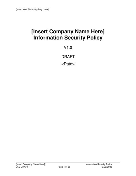 Free Printable Security Policy Templates [pdf Word] Information