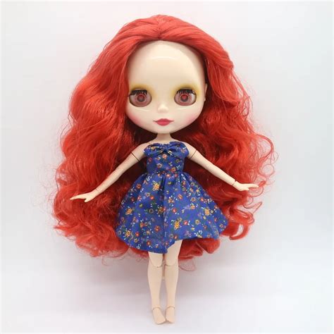 Muñeca Blyth desnuda de cuerpo articulado pelo rojo de fábrica