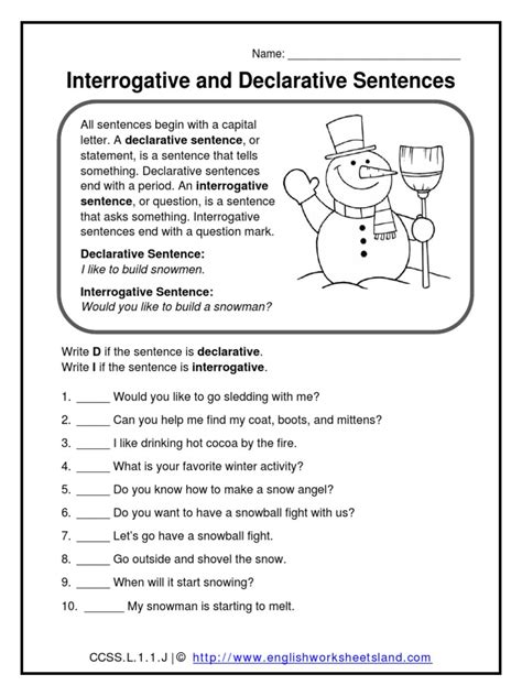 Declarative And Interrogative Sentences Exercise For 5 Live Worksheets Library