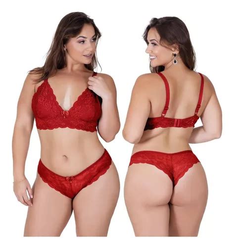 Lingerie Plus Size Comum Sem Bojo Sexy Renda Fio Mia Parcelamento