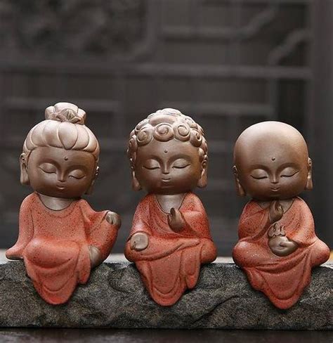 Quality Handmade Monk Tea Pet Figurine Glazed Matte Buda Budismo