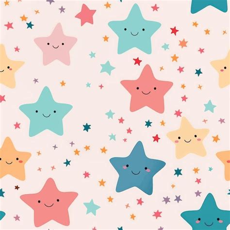 Premium Vector | Cute smiling star pattern