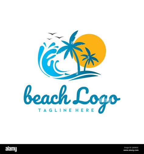 Beach logo design holiday logo Vector creative idea Stock Vector Image ...