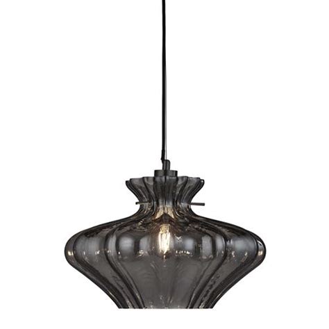 Black Smoked Glass Pendant Light A Rounded Smoke Glass Shade And