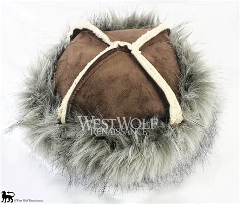 Grey Wolf Fur-Trimmed Viking Hat – West Wolf Renaissance