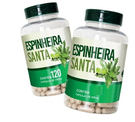 Espinheira Santa Original 240 Capsulas Natural 500mg 2 Frascos