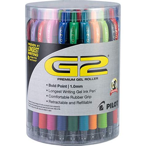 Pilot G2 Premium Gel Ink Pens Bold Point Assorted Colors 36 Count