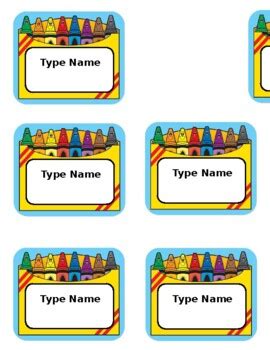 Crayon Cubby Name Tags by Marisas Teacher Corner | TPT