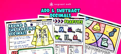 Adding And Subtracting Decimals Lesson Plan Congruent Math