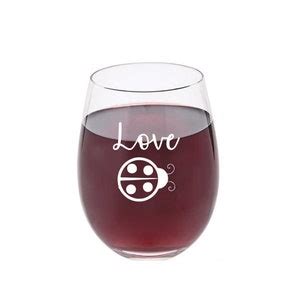 Silly Set Of 4 Stemless Wine Glasses Happy Camper Love Bug Hot Chick Stud Muffin Is This My Wine